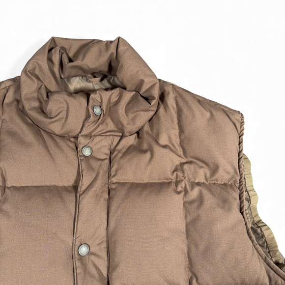 Vintage Eddie Bauer Vest Adult LARGE Brown Goose Down Puffer Quilt Heritage 90s - Picture 2 of 10